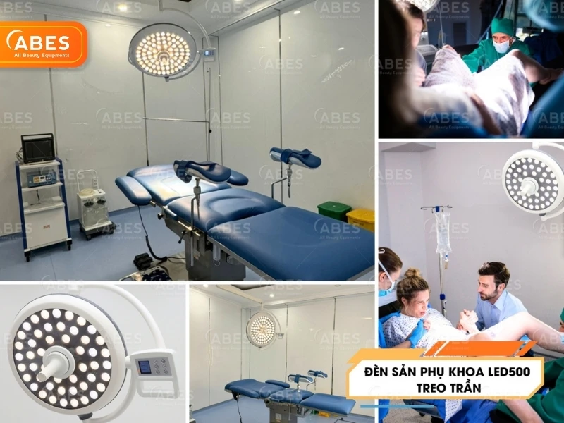 Đèn khám sản phụ khoa LED500 treo trần, thuận tiện để lắp đặt ở những phòng khám hiện đại Đèn khám sản phụ khoa LED500 treo trần, thuận tiện để lắp đặt ở những phòng khám hiện đại