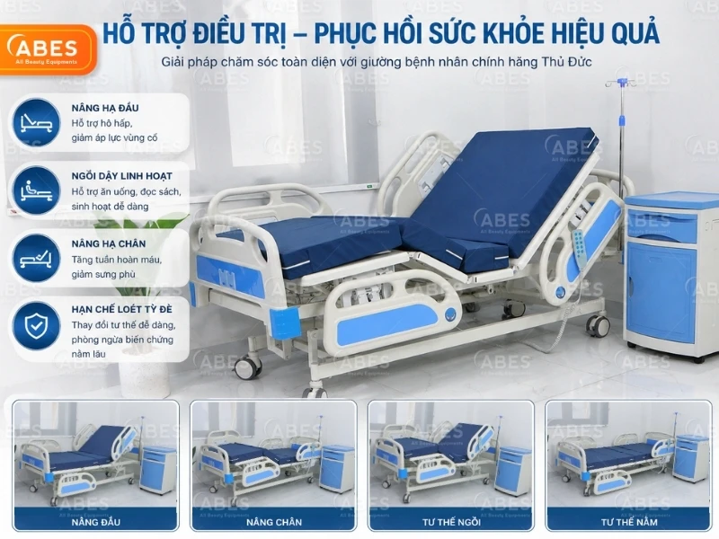 Giường bệnh nhân chính hãng - Hỗ trợ thay đổi tư thế cho người bệnh