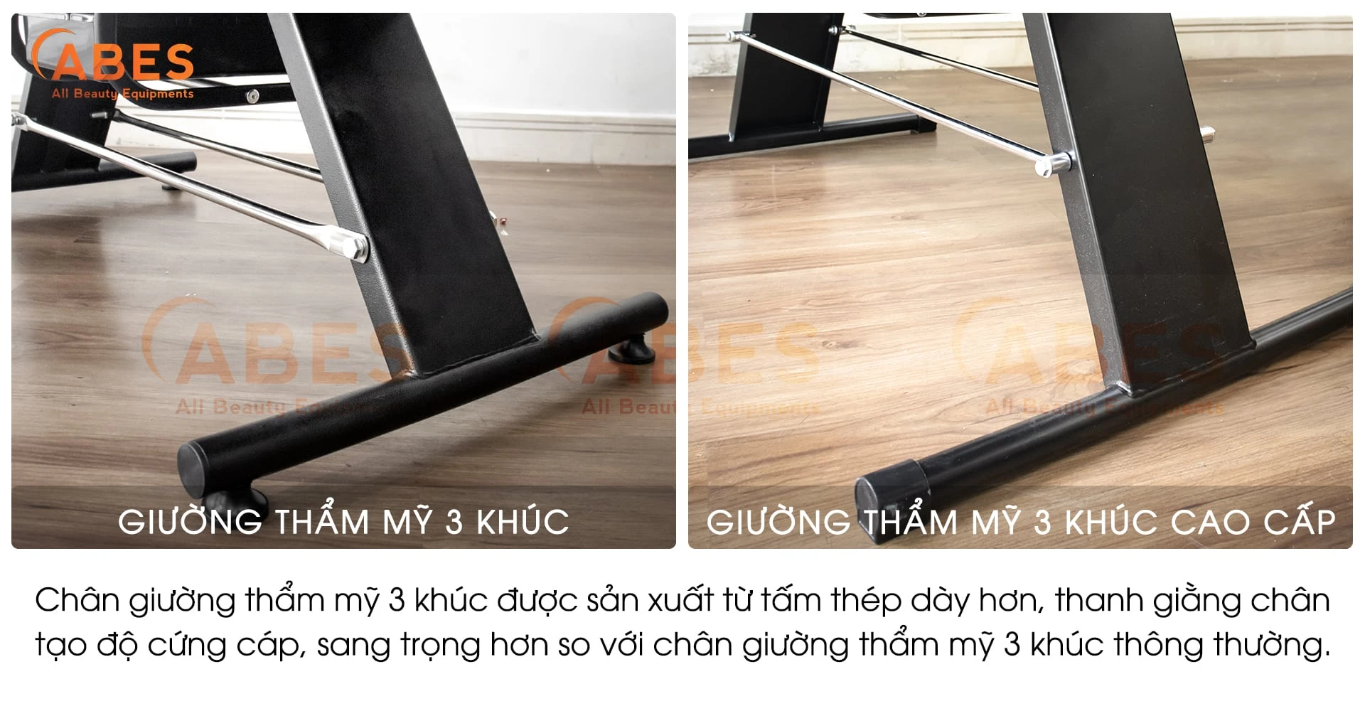Giường thẩm mỹ 3 khúc với chiều cao mặt nê