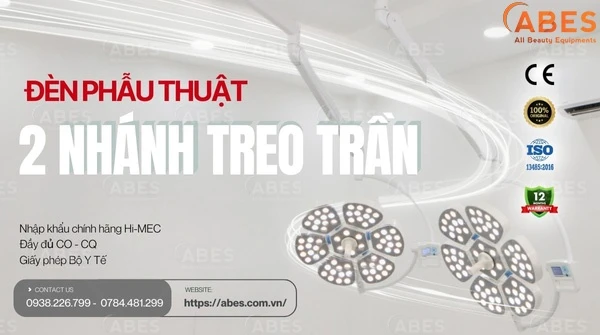 Đèn Phẫu Thuật 2 Nhánh Treo Trần – Xu Hướng Setup Phòng Mổ Hiện Đại