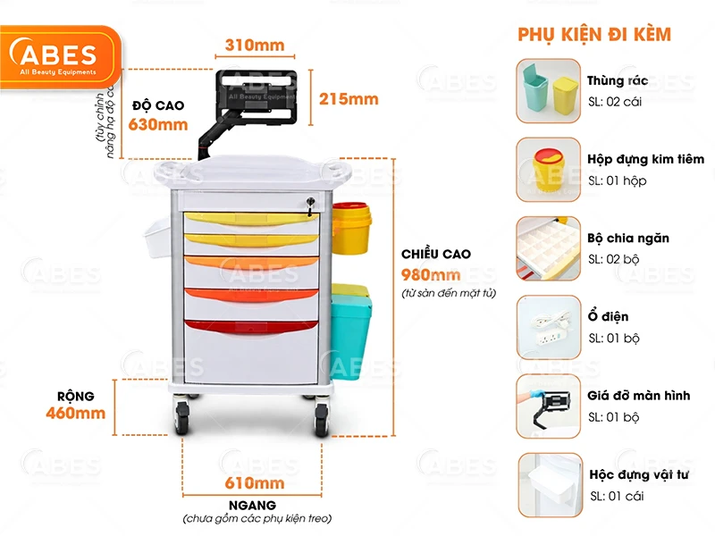Xe Đẩy Bệnh Án Điện Tử Hi-MEC CQ-12 | ABES