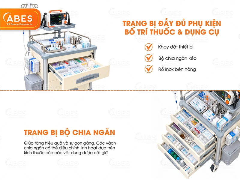 Xe Đẩy Thuốc Hi-MEC CQ-06 | Giá Tốt Tại ABES Việt Nam
